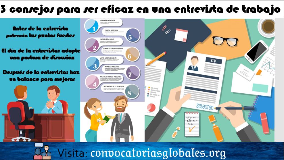 3 consejos para ser eficaz en una entrevista de trabajo